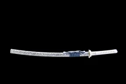 Alternative view of Azure Snow Silver Scale - Handsmitt Katana av 1045 kolstål