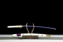 Alternative view of White Celestial - Handsmitt Katana av 1045 kolstål