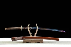 Alternative view of Crimson Flame (天绝) - Handsmitt Katana av 1065 kolstål