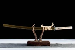 Alternative view of Karmosinrött Löfte - Handsmitt Katana av 1065 kolstål