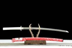 Alternative view of Wrathful Flame - Handsmitt Katana av 1065 kolstål