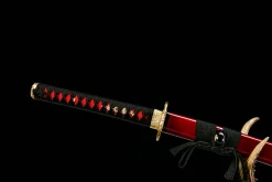 Alternative view of Crimson Flame (之烽) - Handsmitt Katana av Damaskusstål