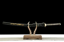 Dragon Amber - Handsmitt Katana av Damaskusstål