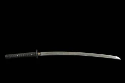 Alternative view of Night Ember Star Fall - Handsmitt Katana av Damaskusstål