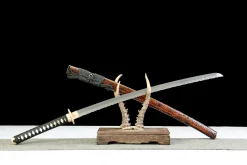 Alternative view of Shadow Warrior - Handsmitt Katana av Damaskusstål
