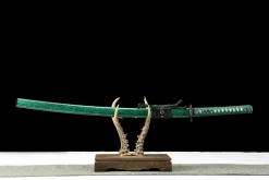 Teal Wave - Handsmitt Katana av Damaskusstål