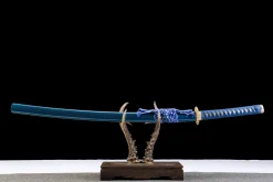 Deep Sea Gold - Handsmitt Katana av Lerherdat Damaskusstål