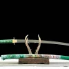 Wind Strike Tiger - Handsmitt Katana av Lerherdat Damaskusstål