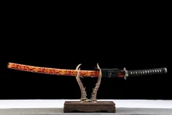 Golden Crimson Wave - Handsmitt Katana av Sanmai laminerat stål