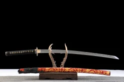Alternative view of Golden Crimson Wave - Handsmitt Katana av Sanmai laminerat stål