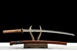 Alternative view of Brown Gleam - Handsmitt Katana av T10 verktygsstål
