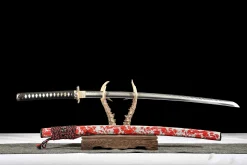 Alternative view of Crimson Flame Cloud Cleave - Handsmitt Katana av T10 verktygsstål