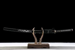 Deep Ocean Gold Thread - Handsmitt Katana av T10 verktygsstål